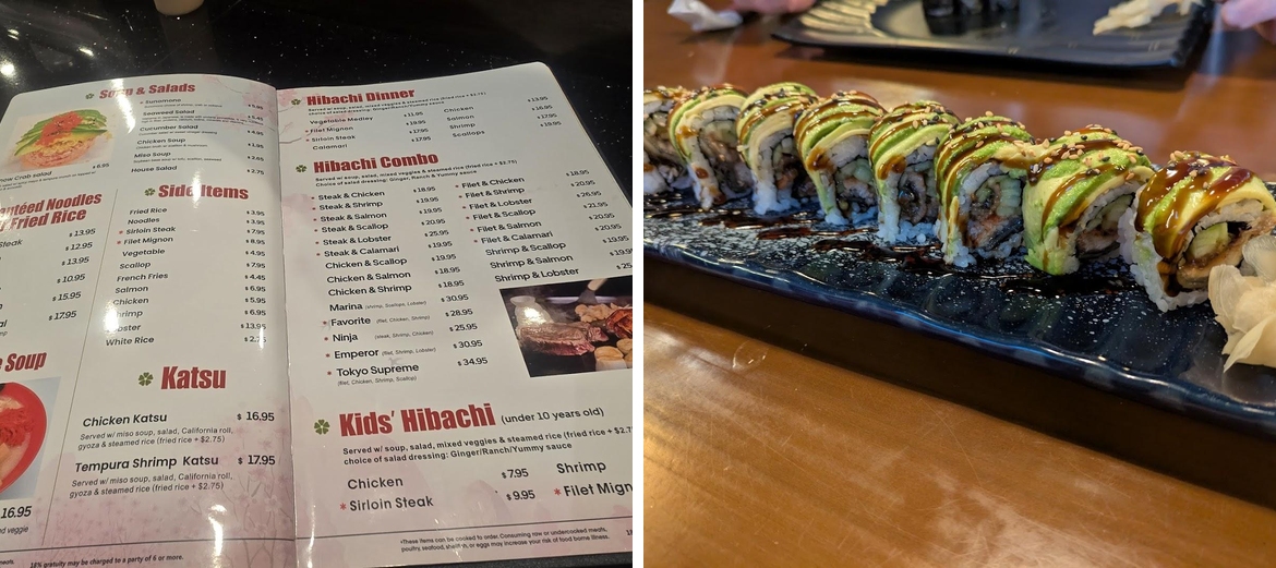 Tokyo Sushi & Steakhouse Menu